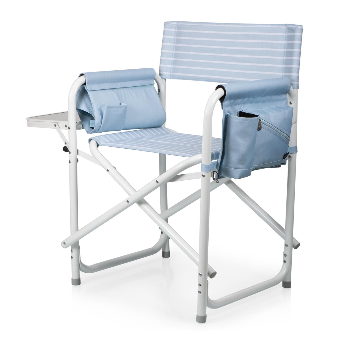Picnic Time Outdoor Directors Chair - Tropical Foliage Pattern with Beige Accents