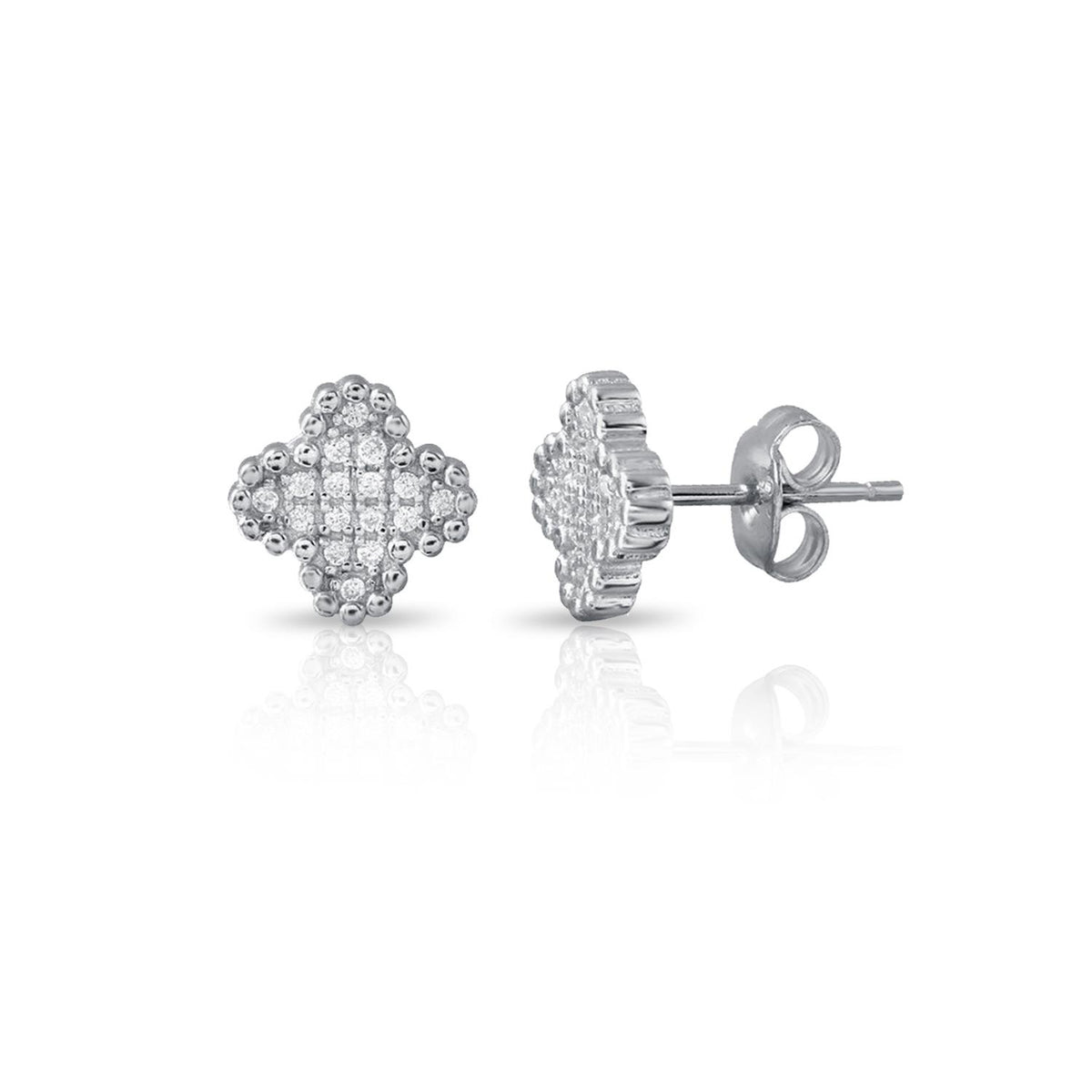 Infinity Luxe Jewelry Collection Clover CZ Stud Earrings