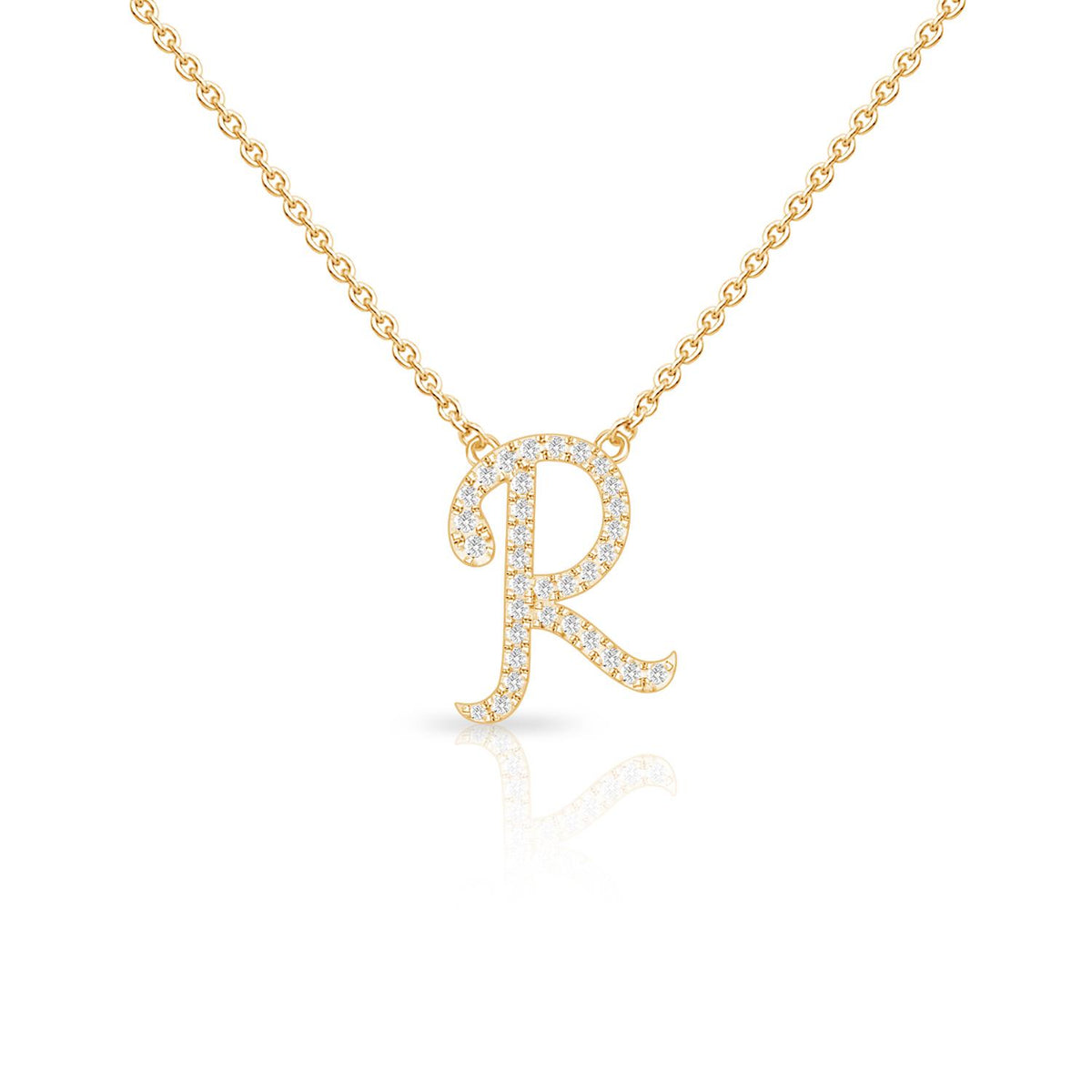 Infinity Luxe Jewelry Collection Diamond Cursive Initial W/Chain