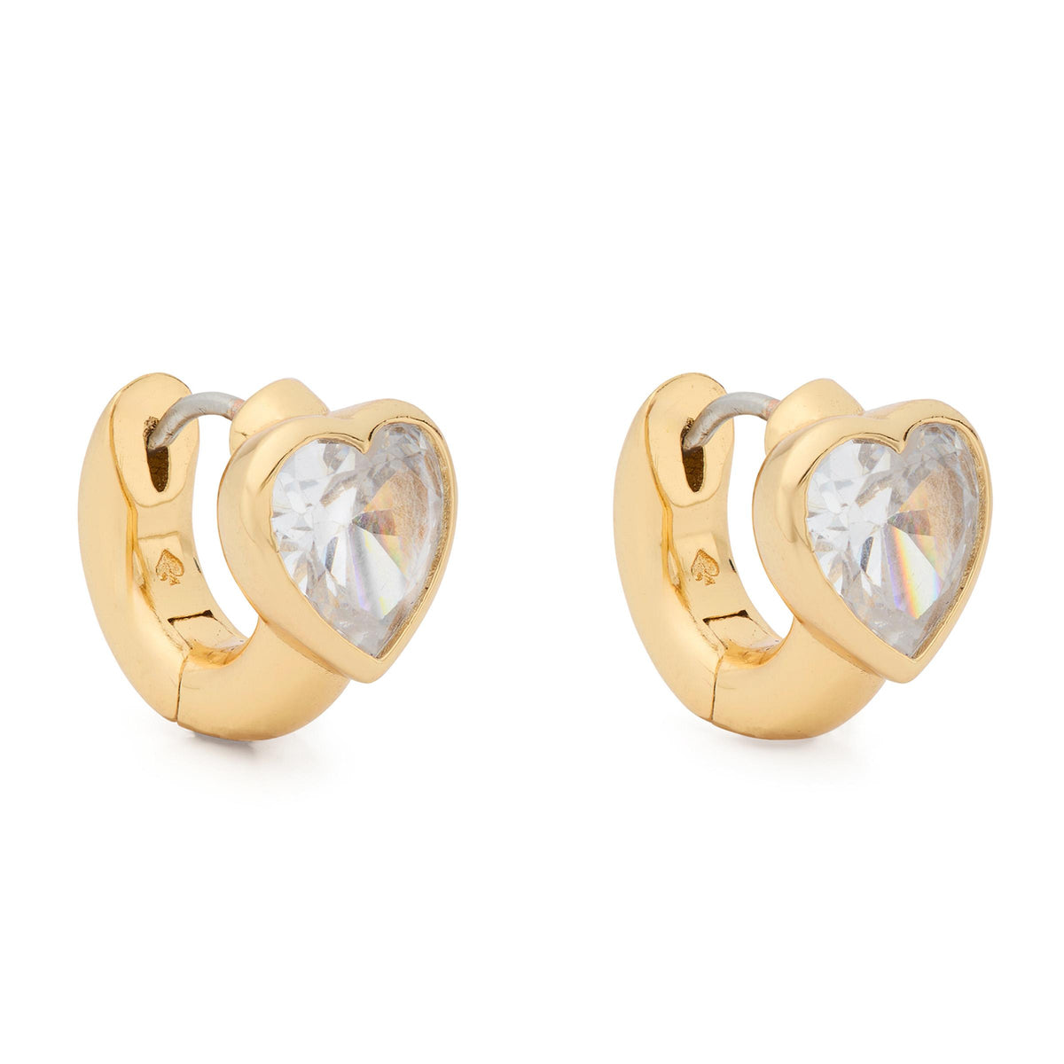 kate spade new york Keep Sparkling Heart Huggies - Clear/Gold
