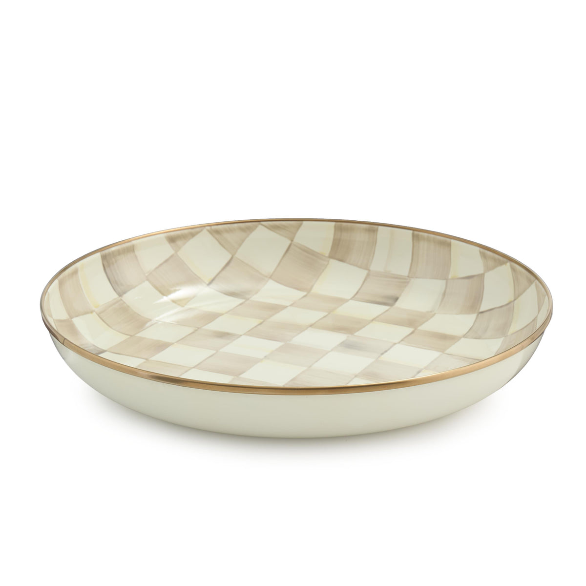 MacKenzie Childs Mocha Check Abundant Bowl