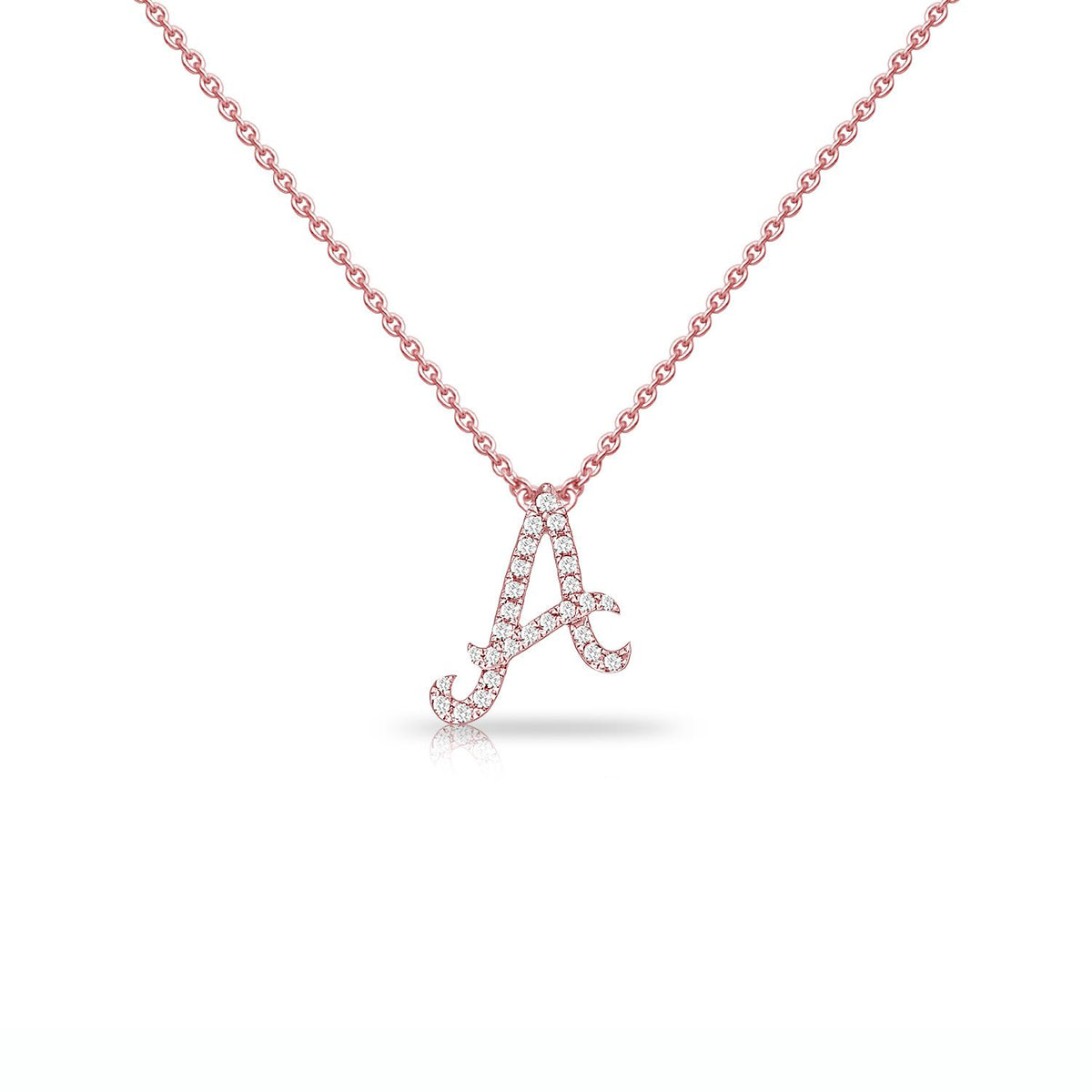 Infinity Luxe Jewelry Collection Diamond Cursive Initial W/Chain