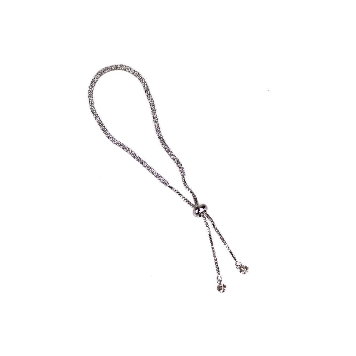 Completely Bella Bolo Style Tennis Bracelet in Silver Tone