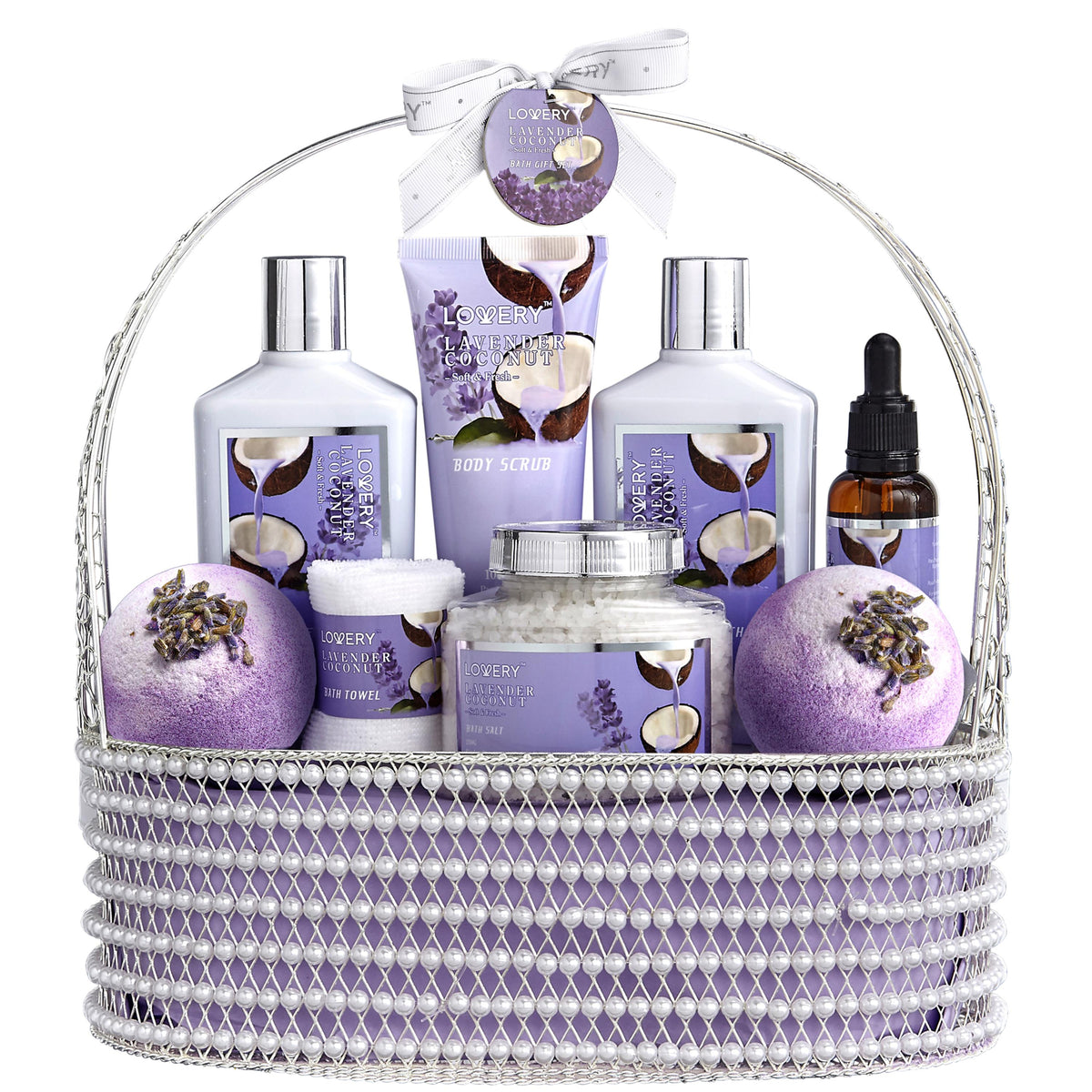 Lovery Lavender And Coconut Bath Gift Set Size 10 Pieces