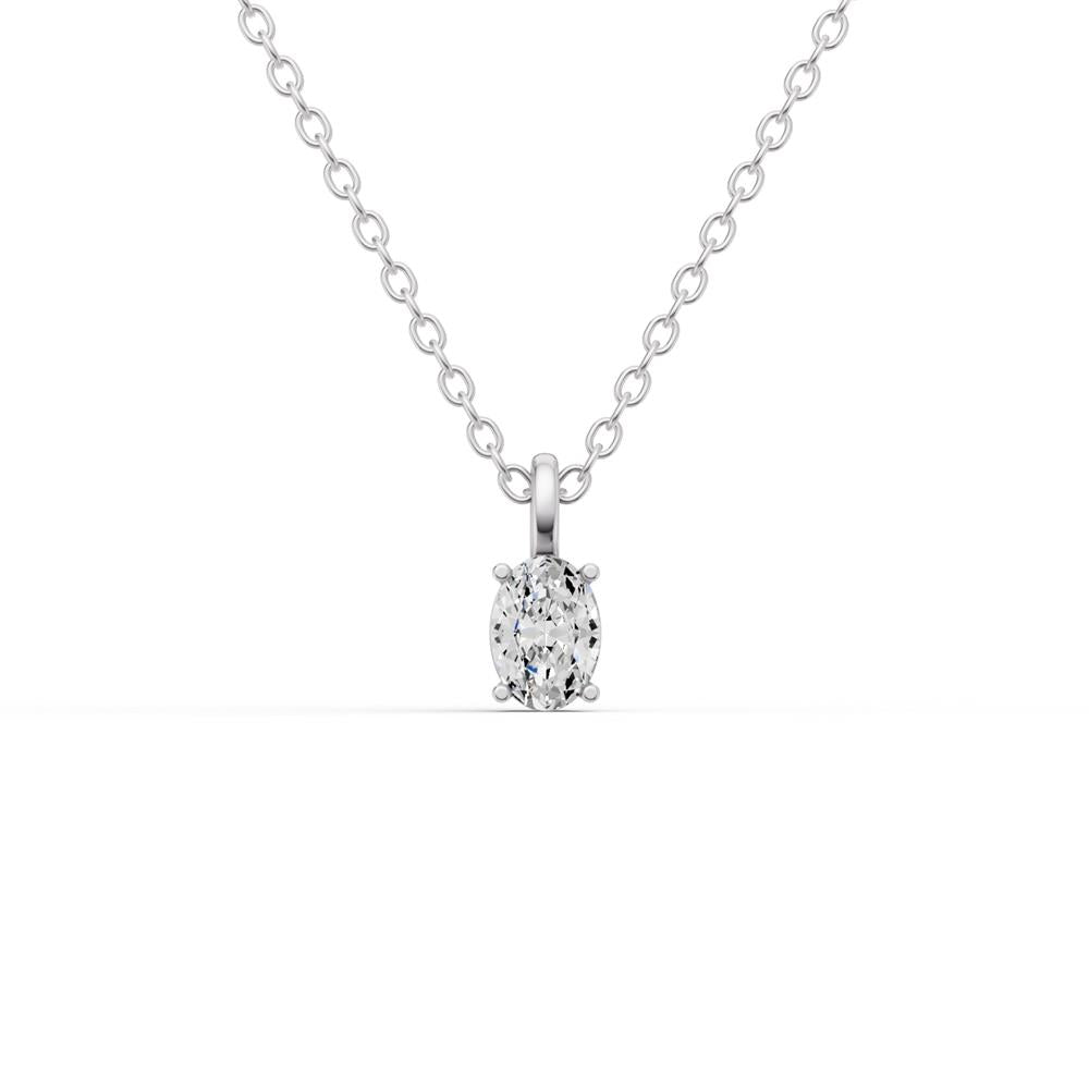 Prestige Boutique Diamonds Oval Lab Diamond Solitaire Pendant Size 0.5 CTW