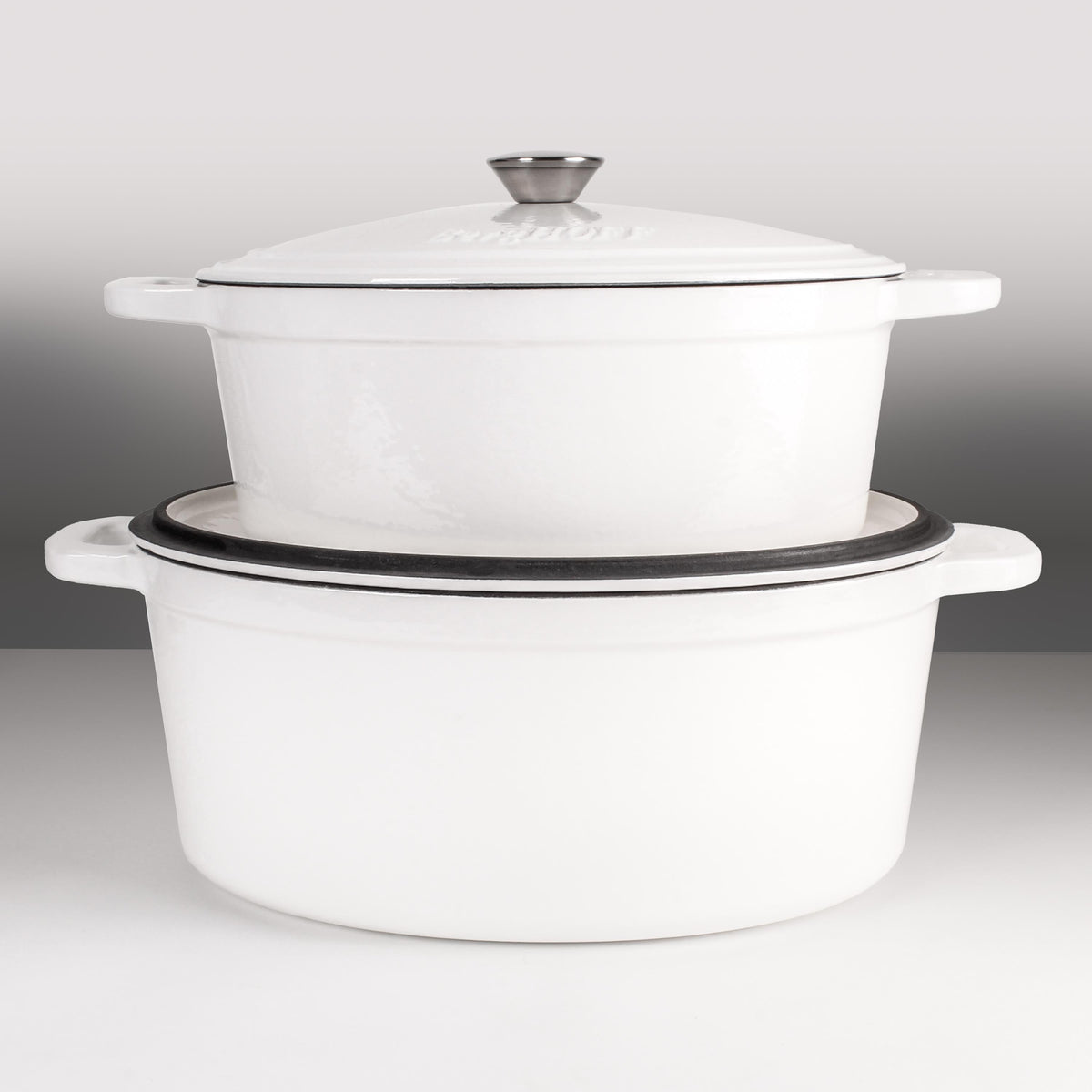 BergHOFF Neo 4pc Cast Iron Cookware Set, 5qt. & 8qt., White