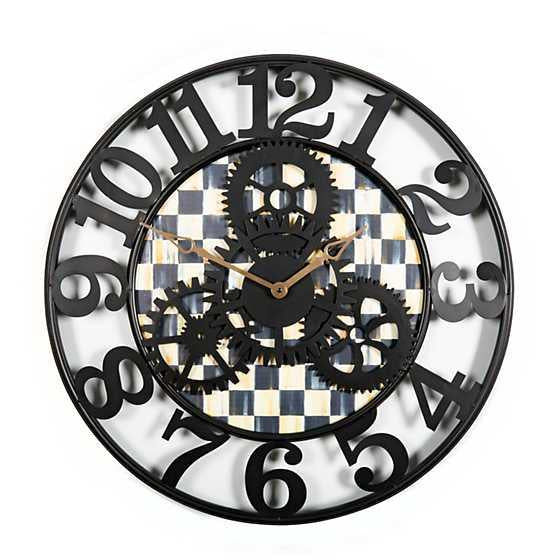MacKenzie-Childs courtly check large farmhouse wall clock