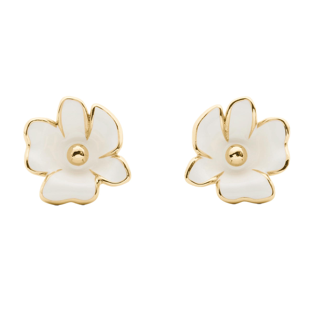 kate spade new york Golden Bloom Flower Studs - White/Gold