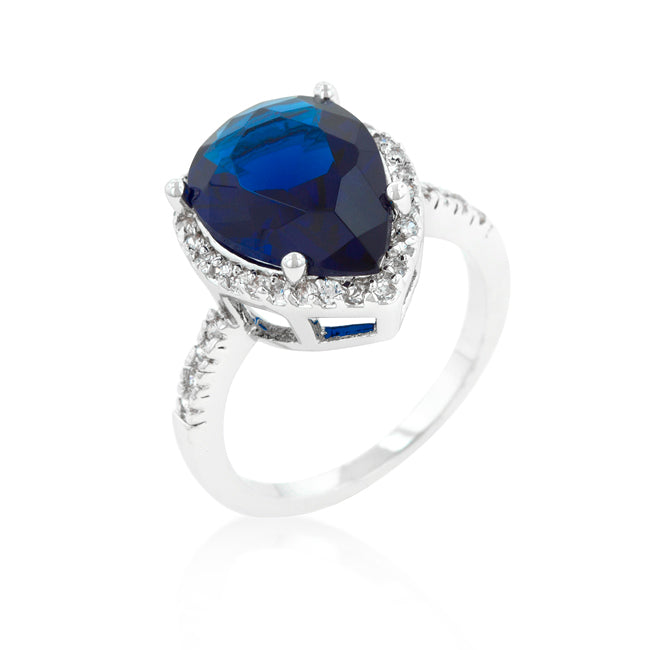 Completely Bella Blue Sapphire Pear Shaped CZ Ring(6)