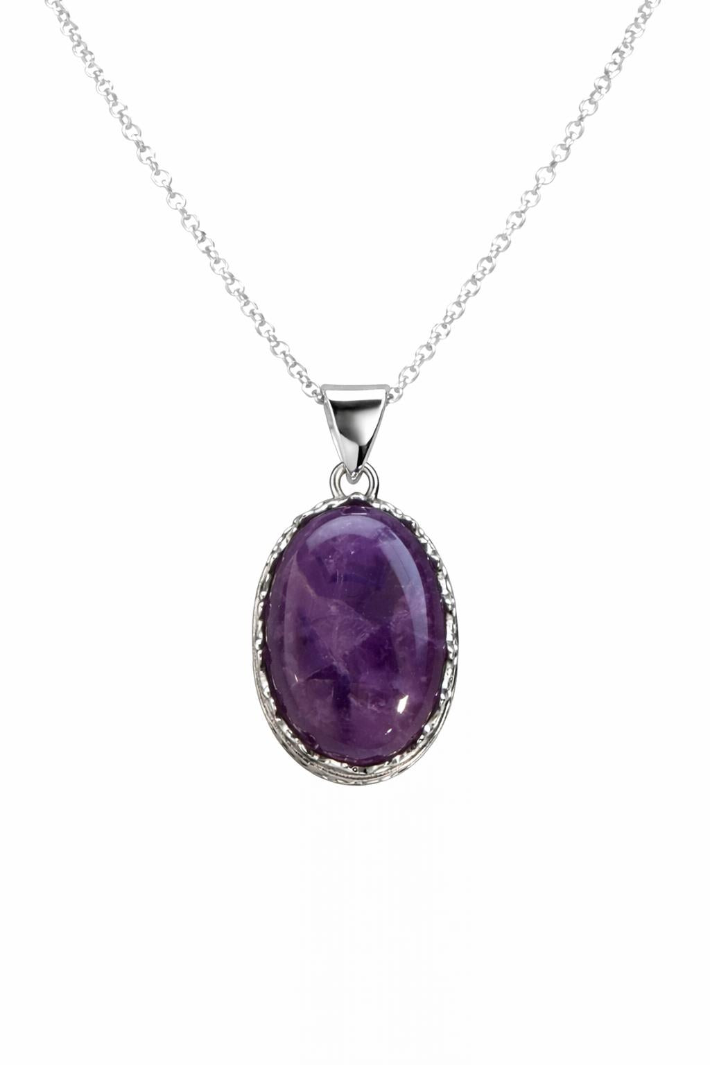 Completely Bella Silver Ornamental Pendant with Purple Amethyst