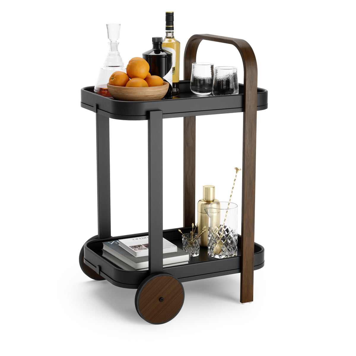 Umbra Bellwood Bar/Serving Cart Wht/Natural