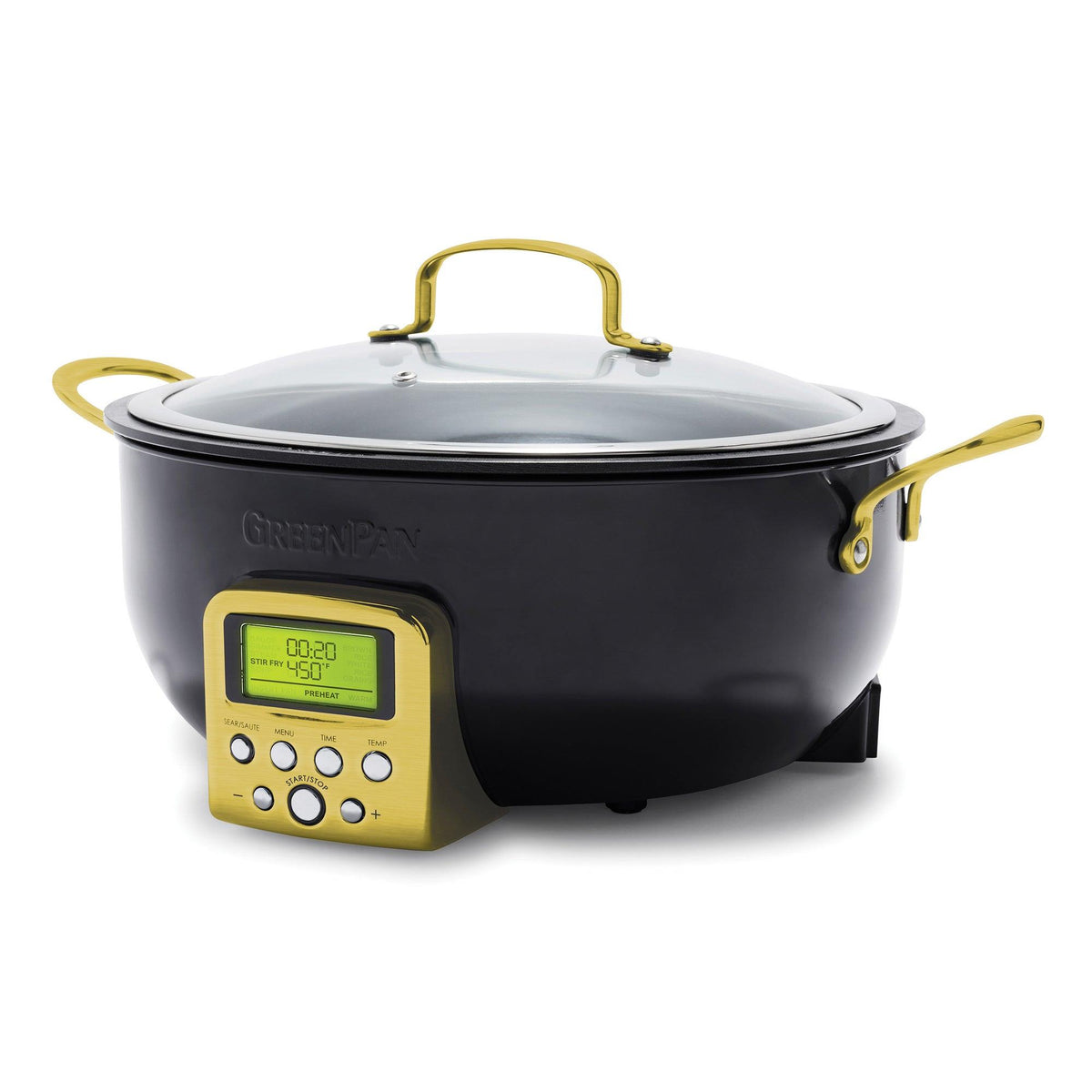GreenPan Elite Ceramic 6qt Smart Skillet Black