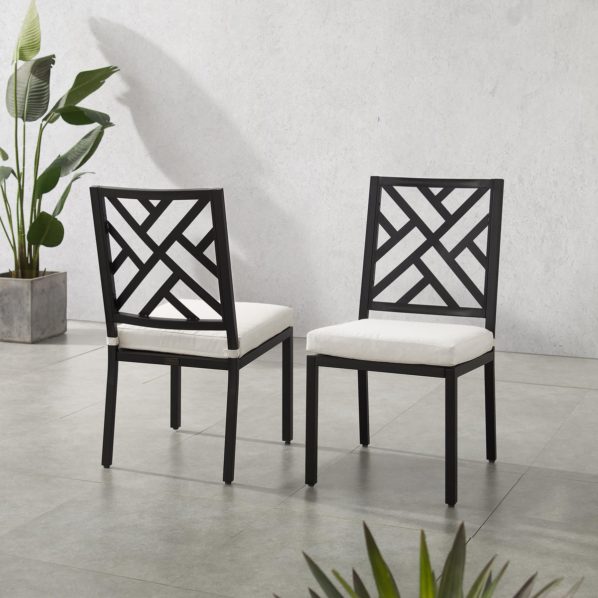 Crosley Outdoor Locke 2Pc Outdoor Dining Chair Set