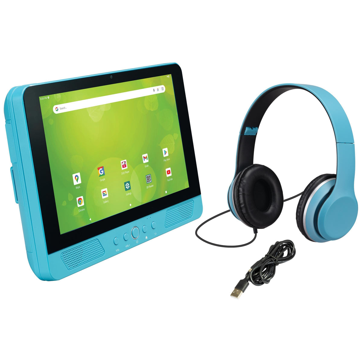 GPX 10" Android Tablet w/ Built-In DVD Player with Headphones - Turquoise
