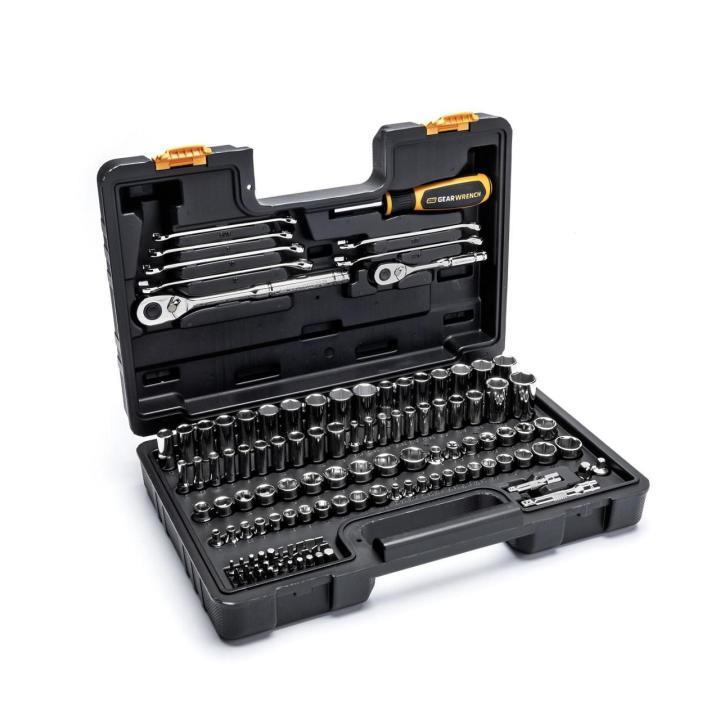 Apex GearWrench 121 Piece 1/4" & 3/8" Drive 72-Tooth SAE/Metric Mechanics Hand Tool Set