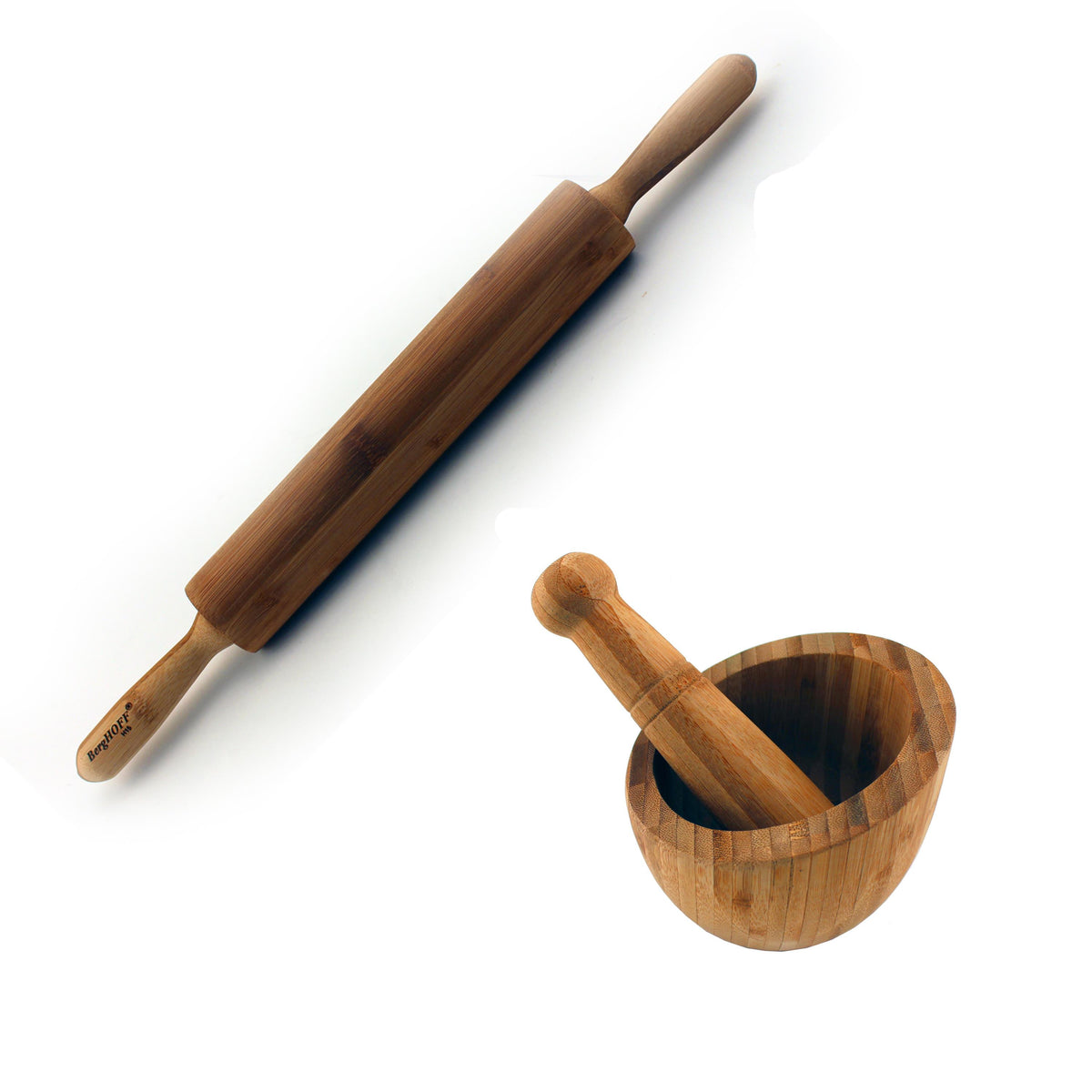 BergHoff Bamboo 2pc Prep set: Rolling Pin & Garli