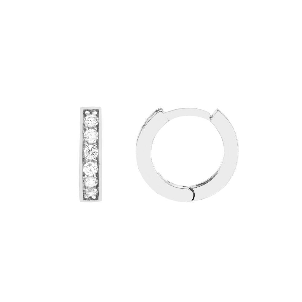 HAWLEY ST 1/8tcw Diamond 10mm Hoop Earrings