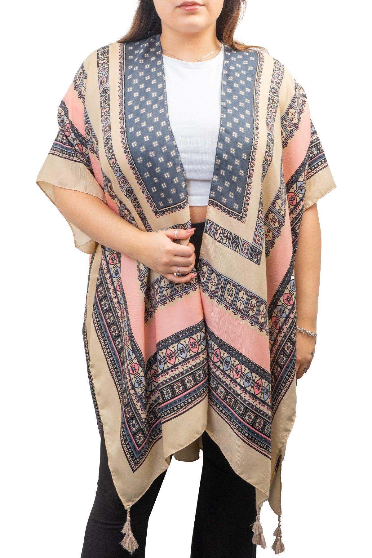 Jessica McClintock Abstract Geo Print Kimono