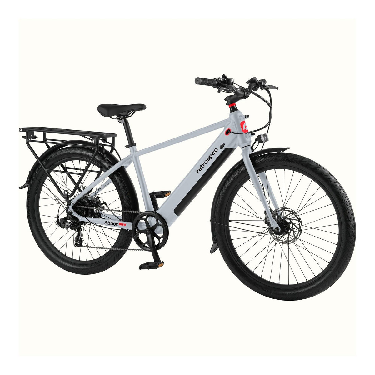Retrospec Abbot Rev 2 Commuter Electric Bike - 17" Frame Matte Feather Gray