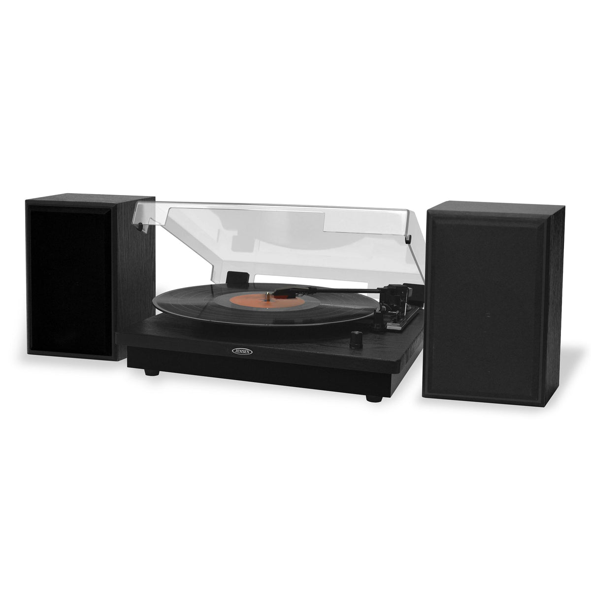 Jensen Audio 3-Speed Stereo Turntable with Separate Speakers and Dual Bluetooth Transmit/Receive