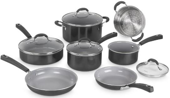 Cuisinart Ceramica XT Nonstick 11pc Cookware Set - Black