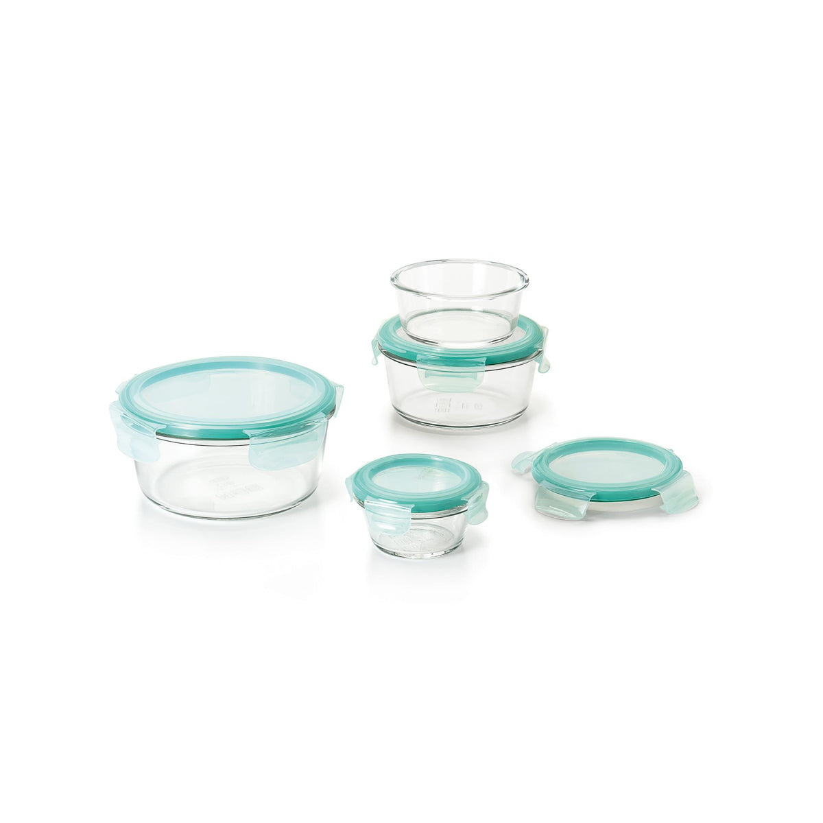 OXO Good Grips 8 Pc. Smart Seal Glass Round Container Set