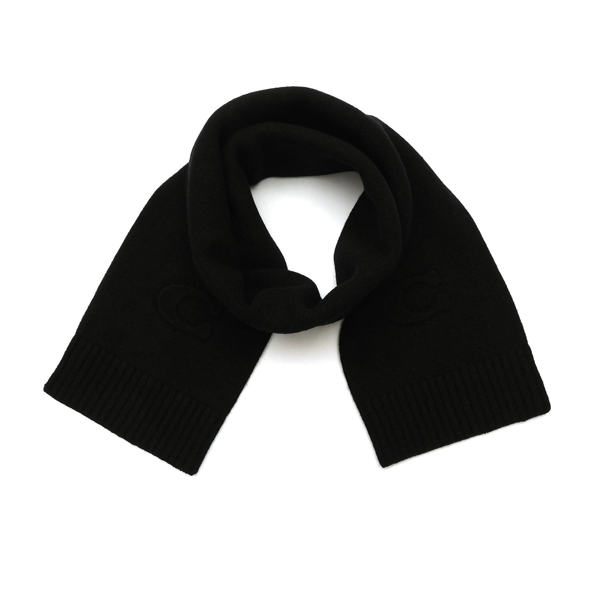 Coach Signature Embossed C Knit Muffler Black