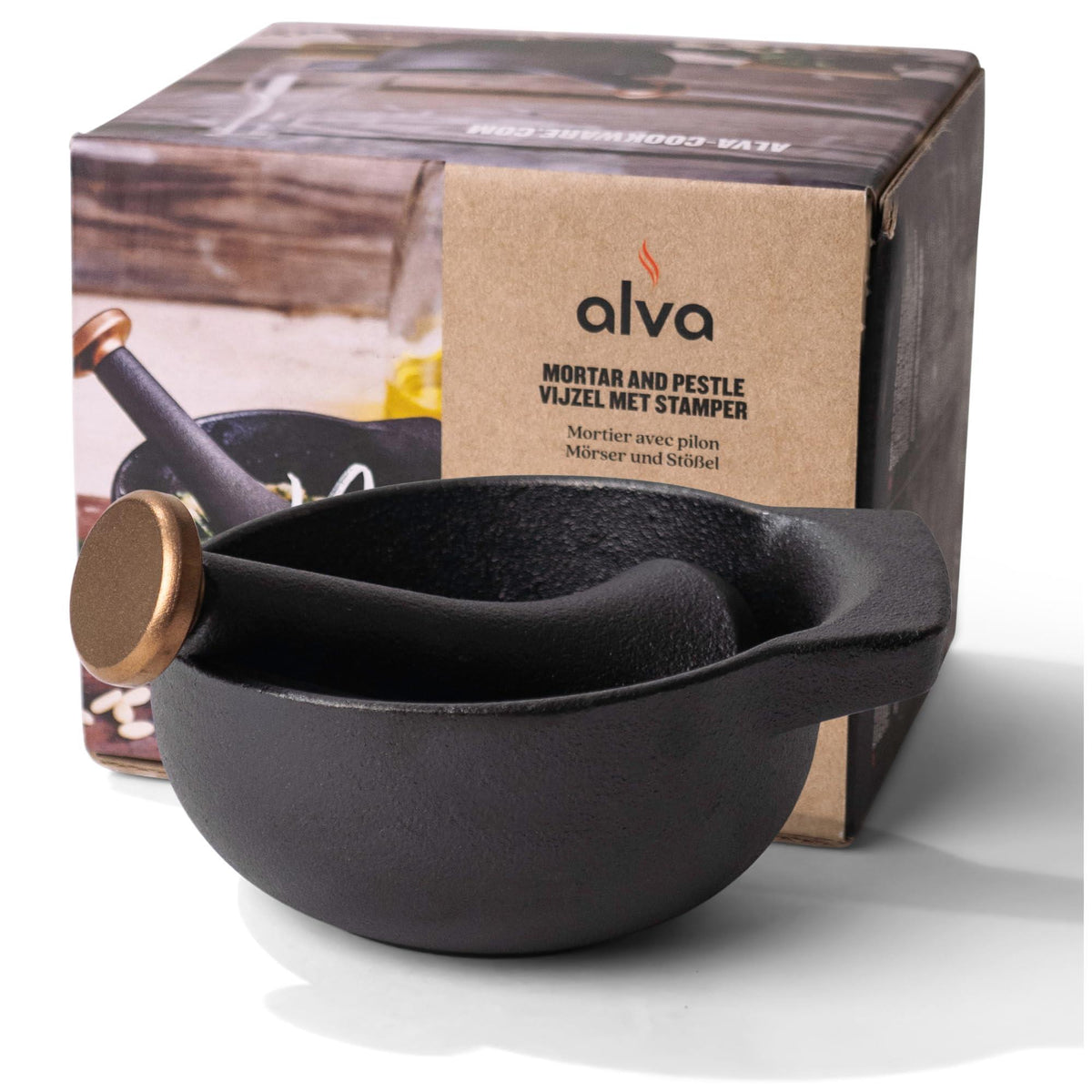 Alva Nori Cast Iron Mortar and Pestle Set
