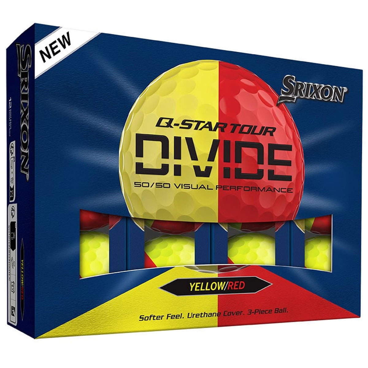 Srixon Q-Star Tour 6 Divide Golf Balls - Yellow/Red