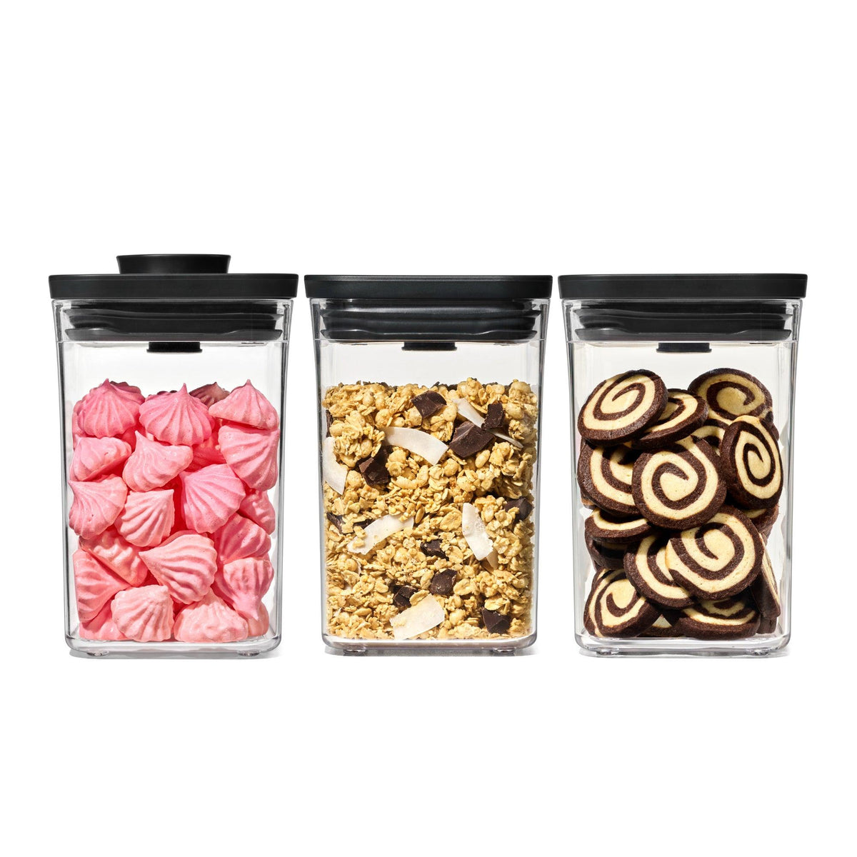 OXO Good Grips 3pc Square POP Container Set Matte Black