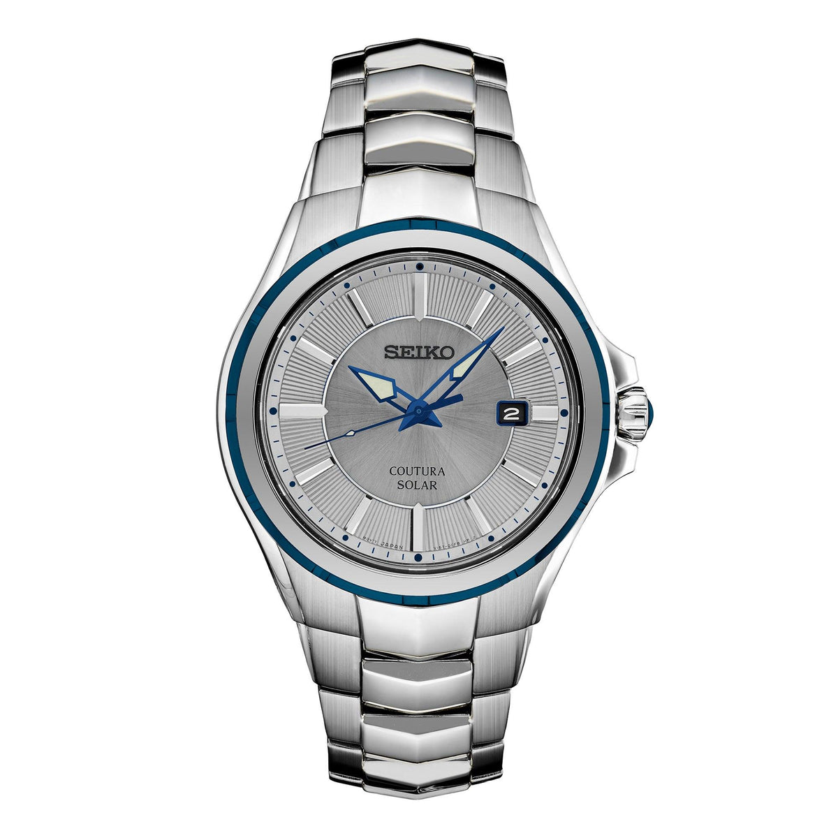 Seiko Men's Coutura Solar Silver-Tone Stainless Steel Watch Gray Dial