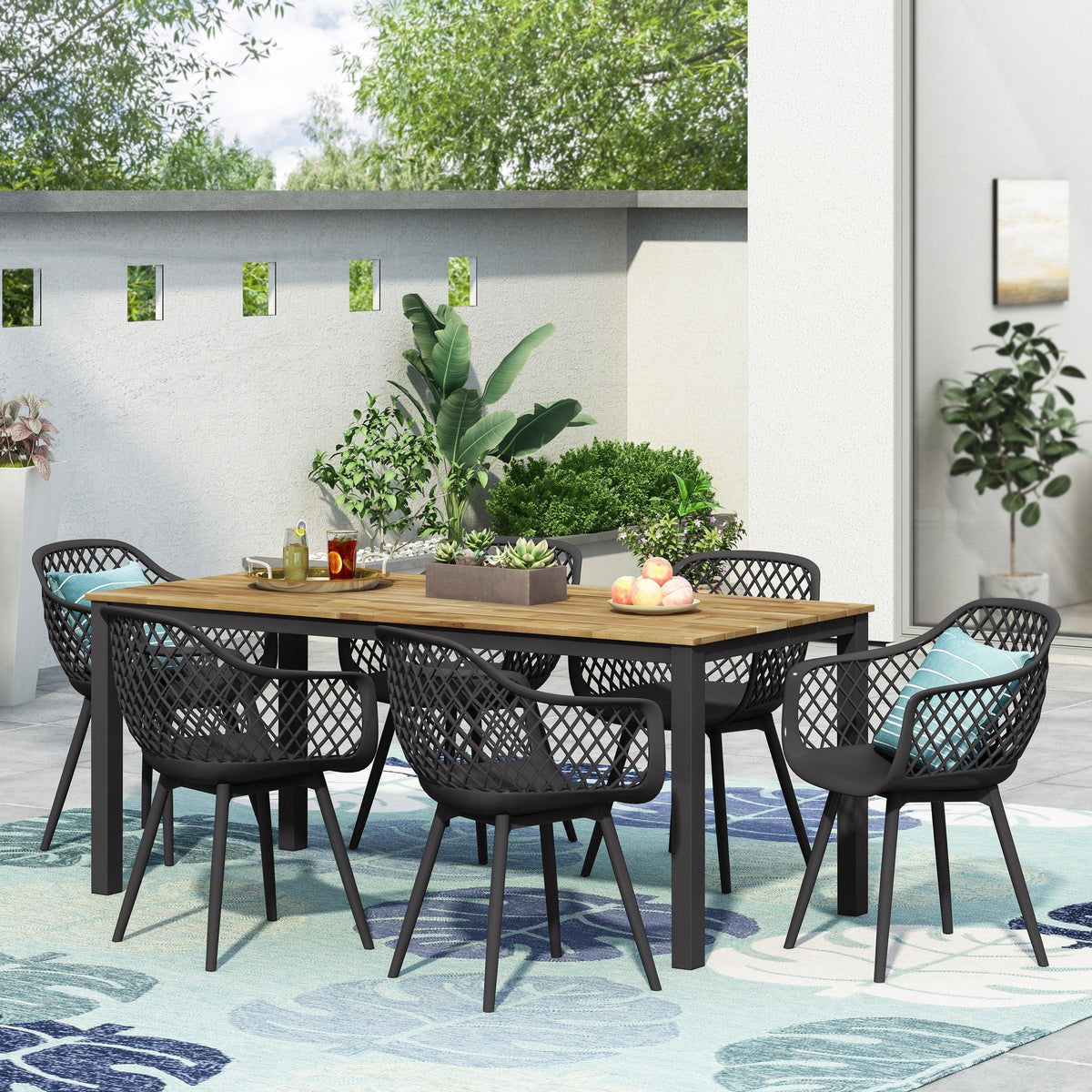 Stark Home Tate Outdoor Wood & Resin 7Pc Dining Set