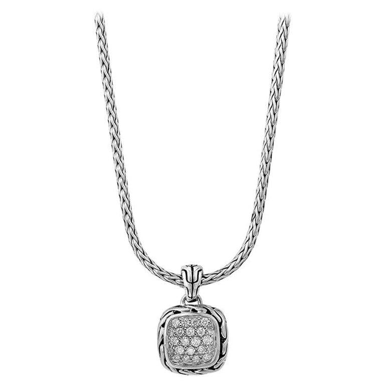 John Hardy Carved Chain Diamond Necklace