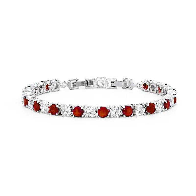 Completely Bella Ruby and Clear CZ Tennis Bracelet