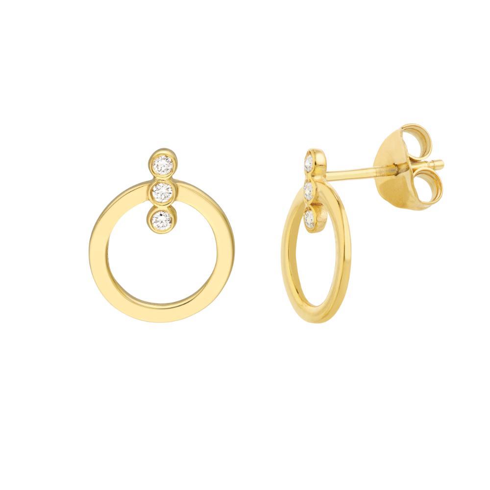 HAWLEY ST Diamond Bezel Bar Door Knocker Earrings