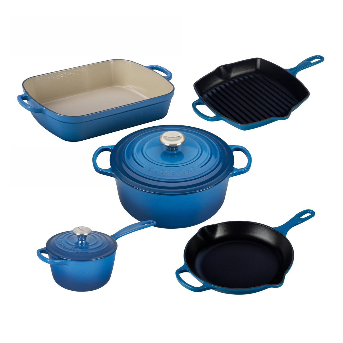 Le Creuset 7pc Signature Cast Iron Cookware Set Marseille