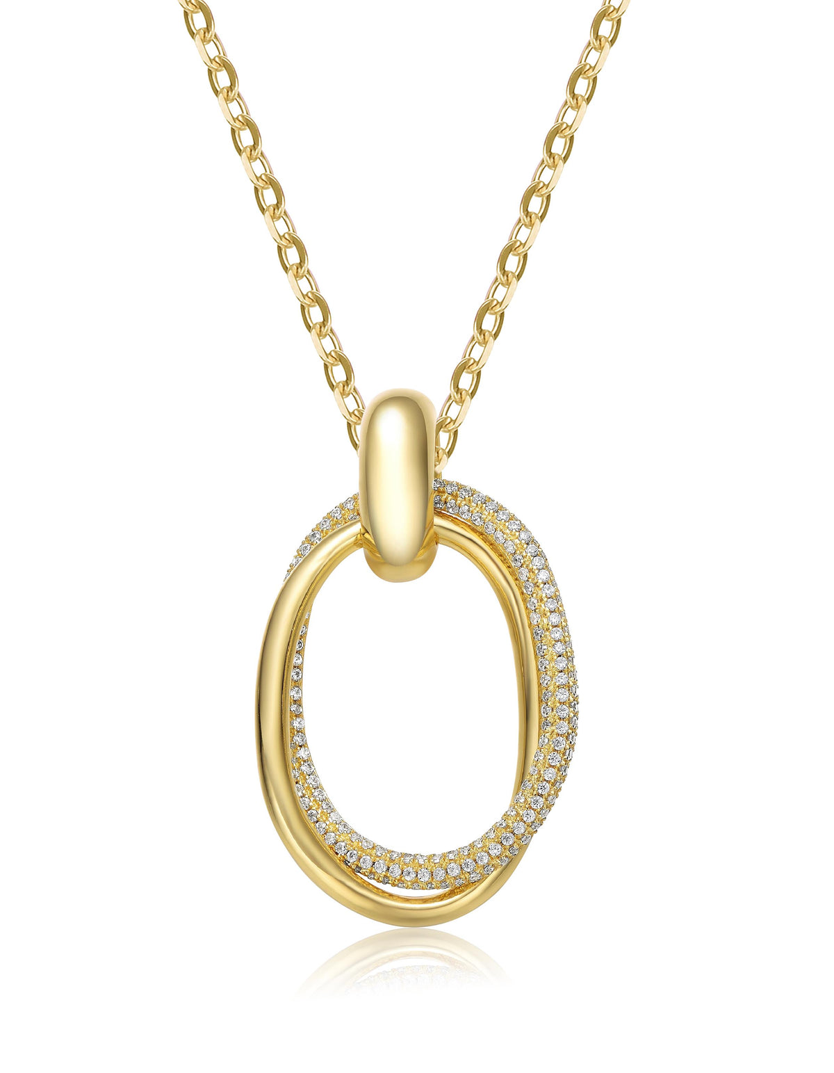 GENEVIVE Hoop Drop Necklace Size 18"