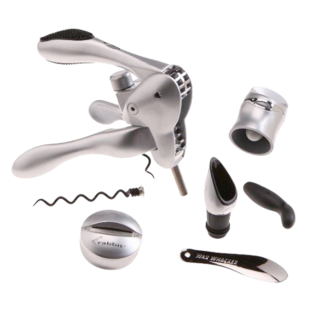 Rabbit 6 Piece Wine Tool Set - Silver