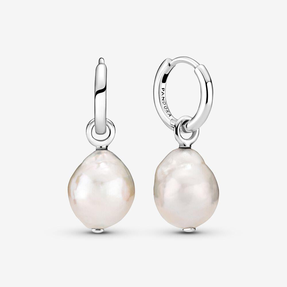 Pandora Freshwater Cultured Baroque Pearl Hoops