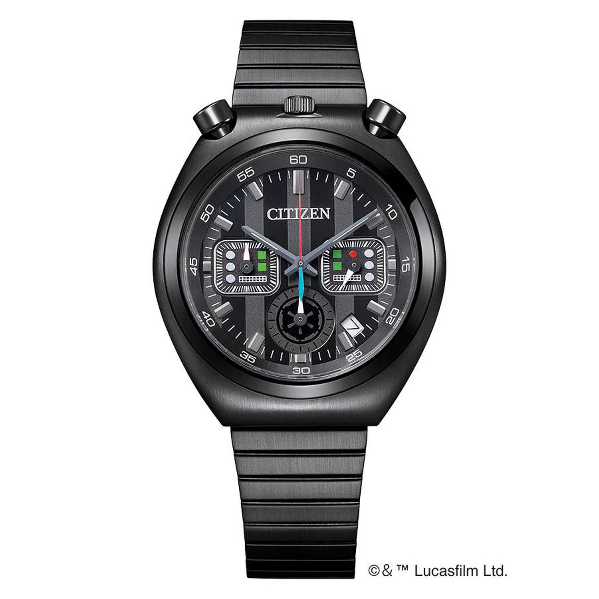 Men's Quartz Star Wars Darth Vader Black Stainless Steel Bracelet Black Dial