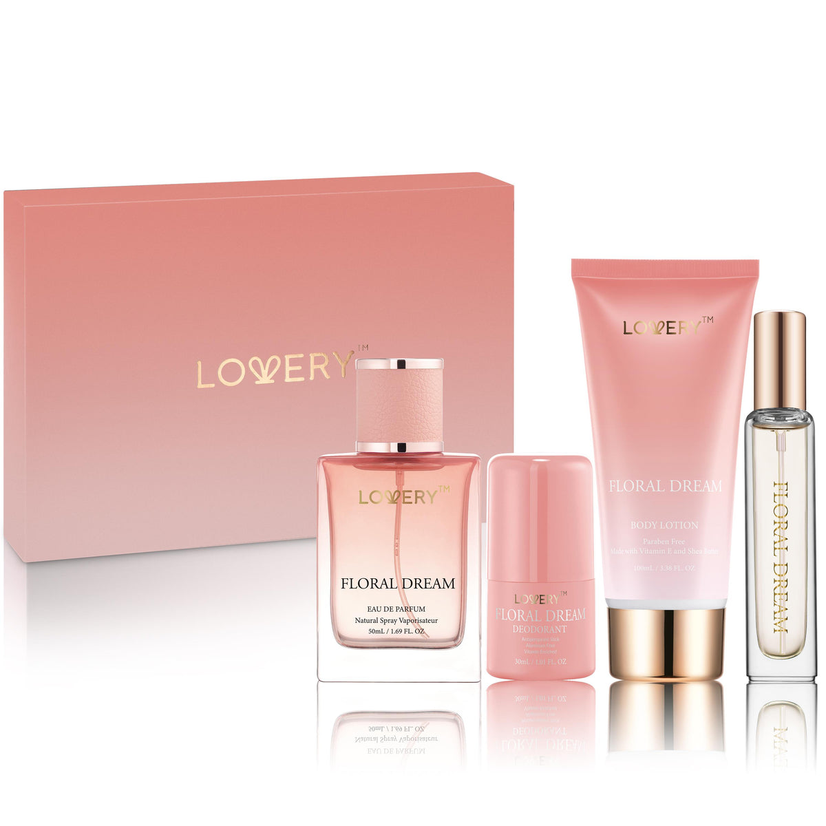 Lovery Floral Dream Bath and Body Care Size 4 Pieces