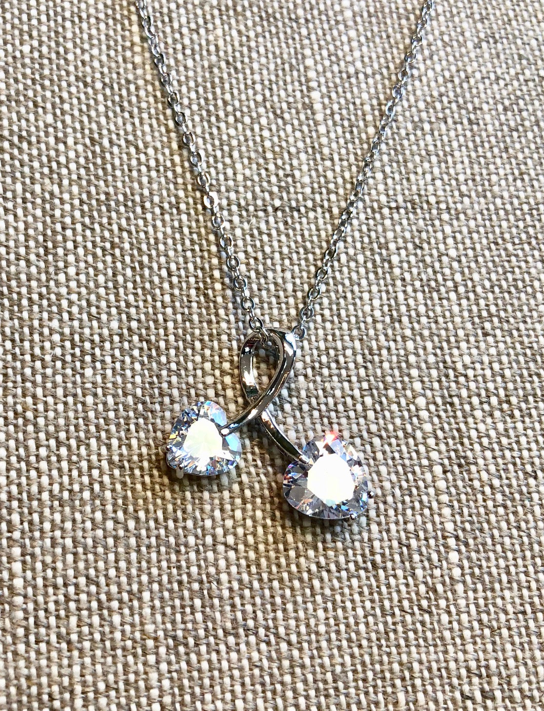 DKD Double Crystal Heart Necklace