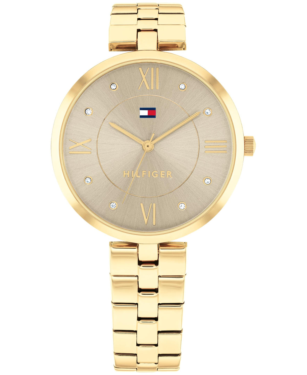 Tommy Hilfiger Ladies. Gold IP Case and Bracelet. Grey Dial