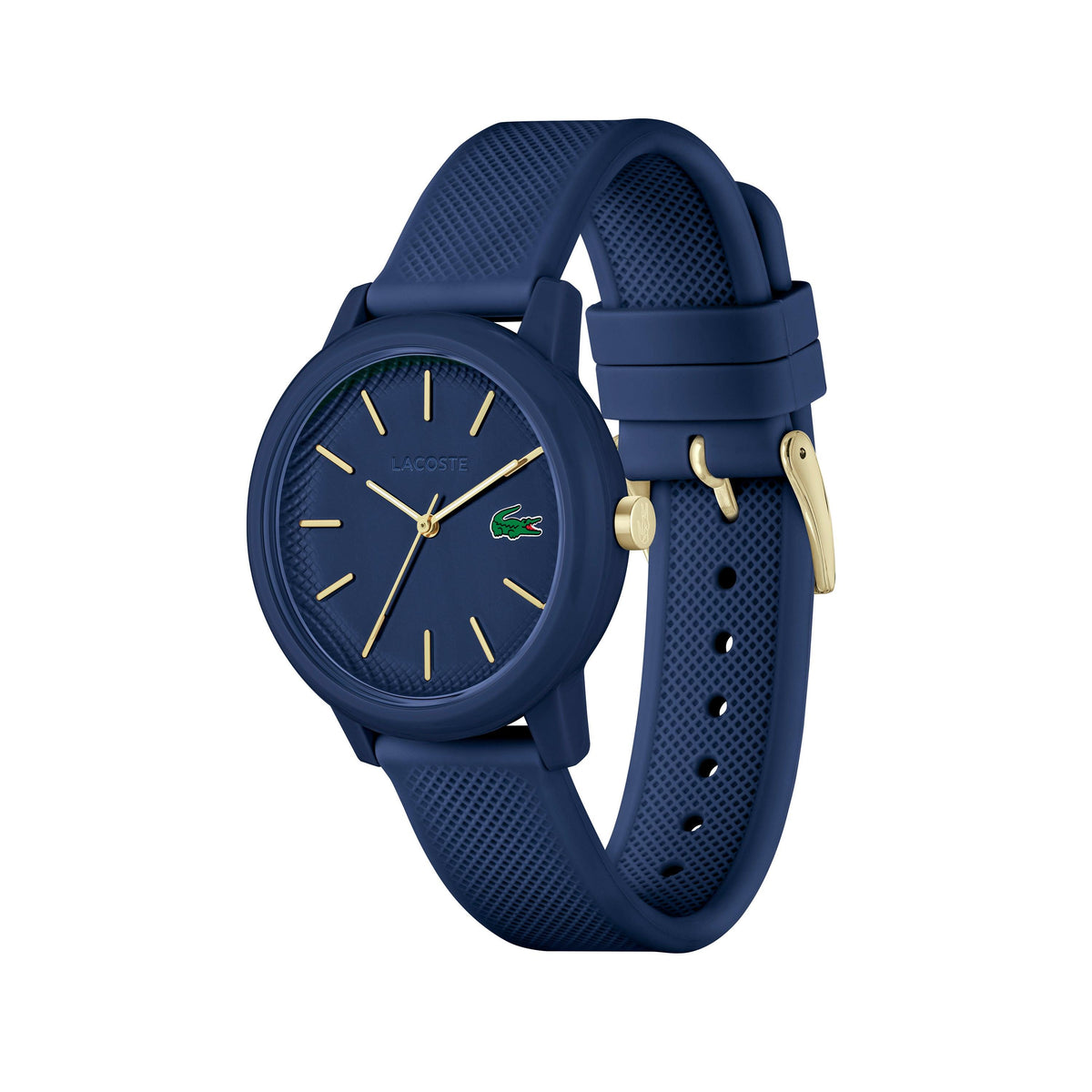 Lacoste Ladies' 12.12 Gold & Navy Silicone Strap Watch