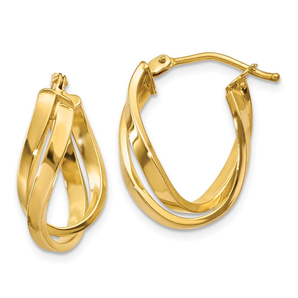 Distinctive 14k Twisted Hoop Earrings