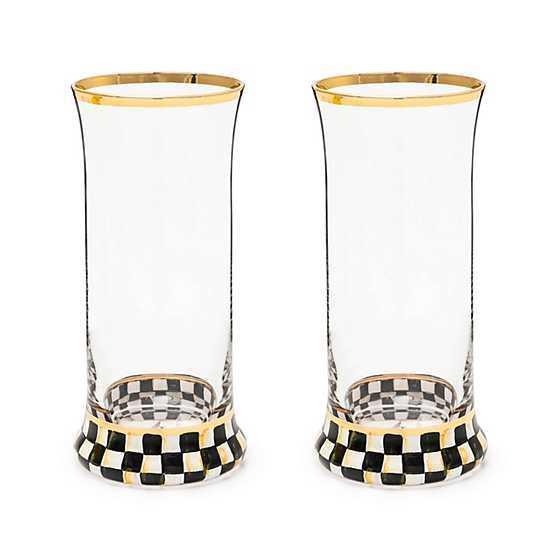 MacKenzie-Childs Courtly Check Highball Glass, Set of 2