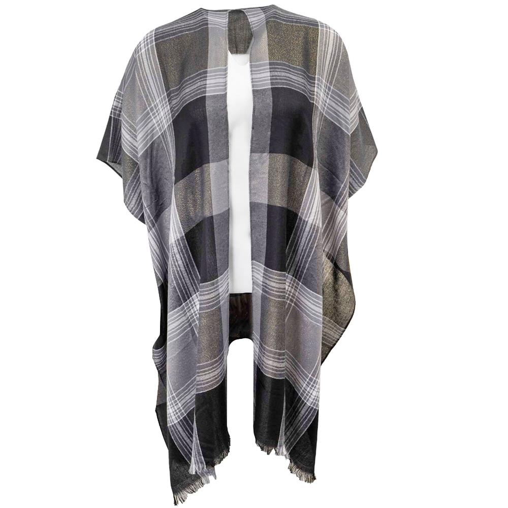 Jessica McClintock Lurex Plaid Kimono
