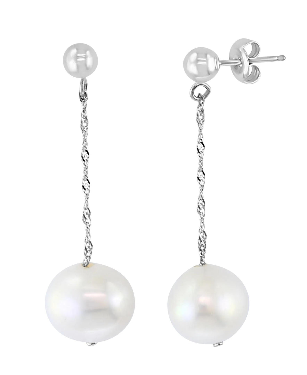 LALI Jewels 14K White Gold White Fresh Water Pearl Earring