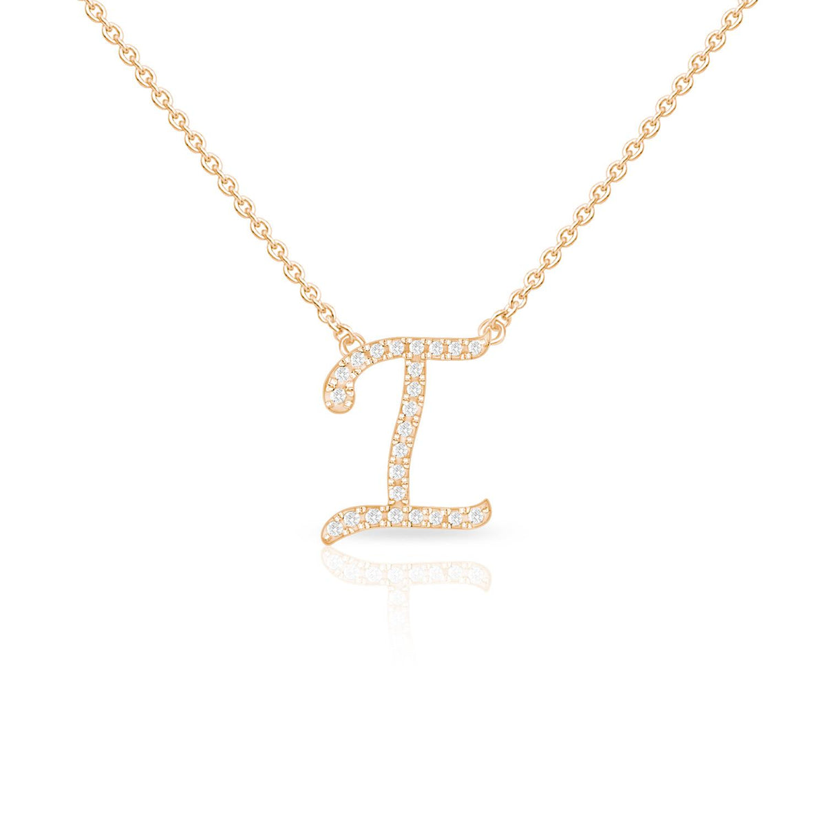 Infinity Luxe Jewelry Collection Diamond Cursive Initial W/Chain