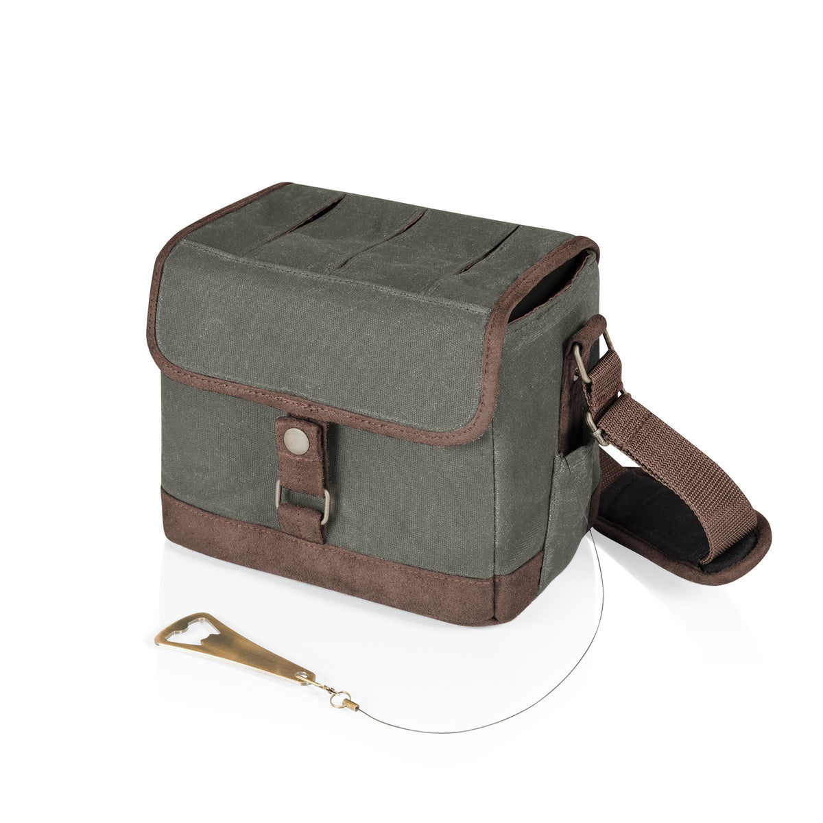 Picnic Time Beer Caddy - Black with Brown Accents